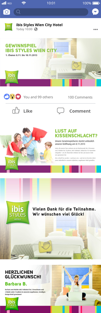 ibis Hotels Facebook Kampagne 1. Runde
